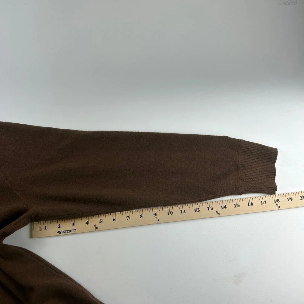 The North Face Mens M VTG Brown Merino Wool Blend Quarter Zip Heritage Sweater